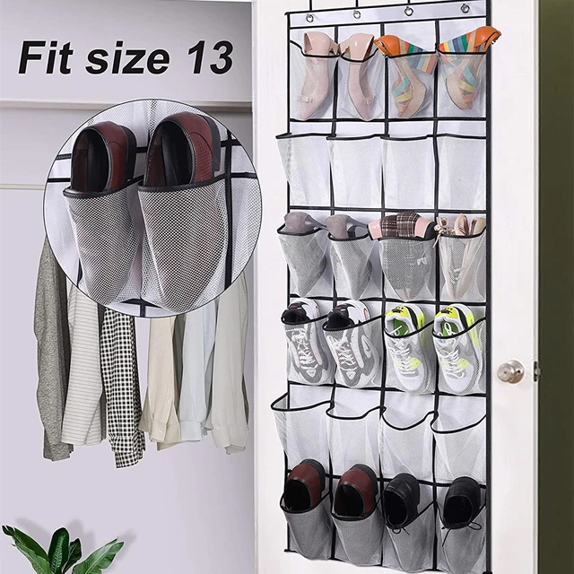 Meuble A Chaussure Rangement Chaussures Rangement Chaussure Sac De Rangement  À Suspendre Derrière La Porte, Organisateur De Chaussures, Support De Sac  Avec 48 Mailles, Grandes Poches, Tissu Transparent - Chaussures Cintre -  AliExpress