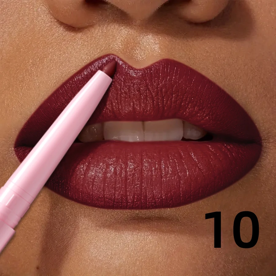 JIN Lápiz delineador de labios en 12 colores marrón nude, contorno de labios, tinte rojo, maquillaje, lápiz labial mate resistente al agua, lápiz de labios, bálsamo labial