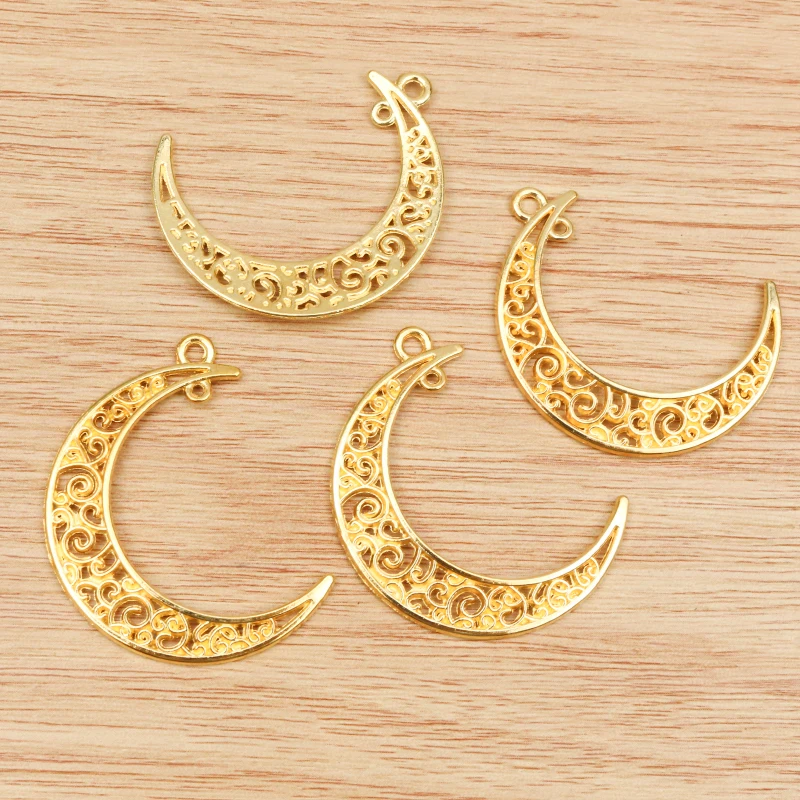 10pcs 41x30mm 7 색 도금 문 스타일 수제 부적 펜던트: 팔찌 목걸이 DIY