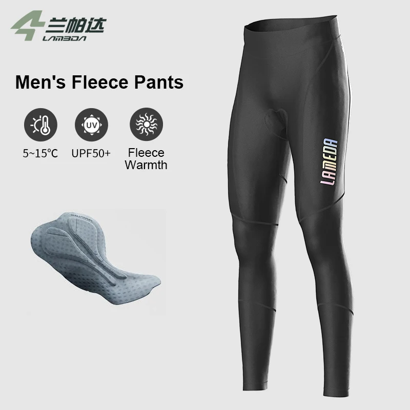 Autumn And Winter Cycling Trousers Windproof Thickened Warm Men's Trousers Padded Road Bike Men's Cycling