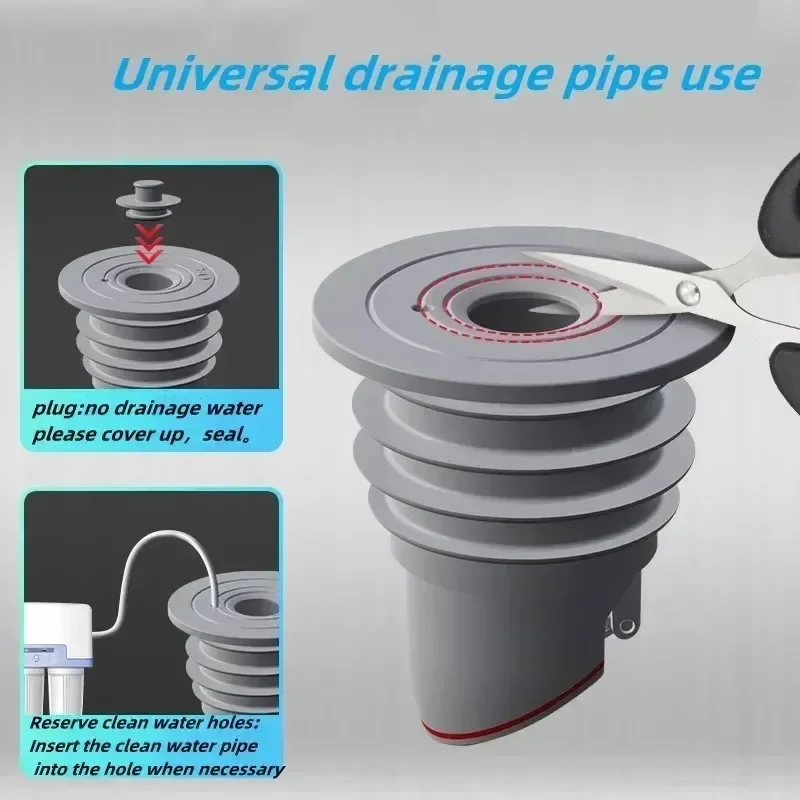 Drainer Bathroom Silicone Drains Siphon Plug Kitchen Sewer Sink Bathtub Home Pipe Drain Sealing Trap Accessories Fixture Dish