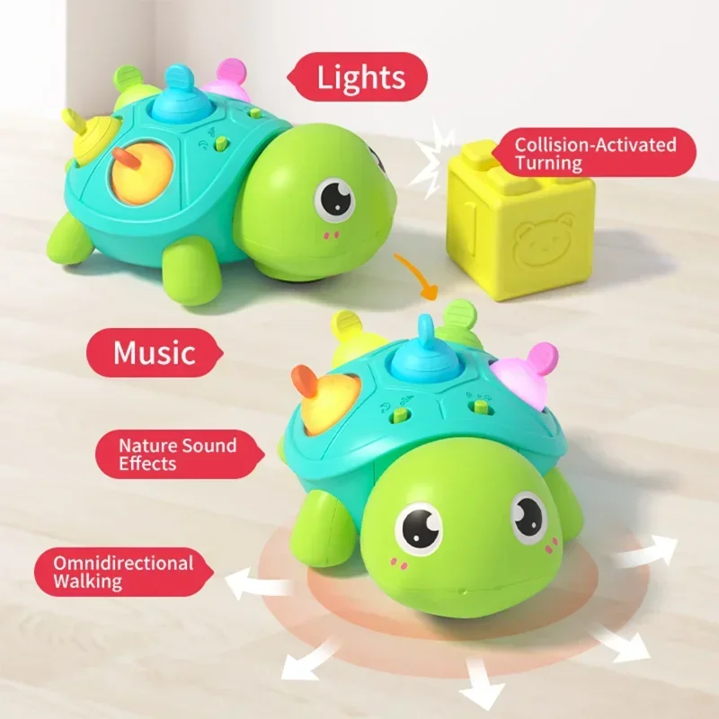 Plastic Interactive Turtle Toy for Babies and Toddlers