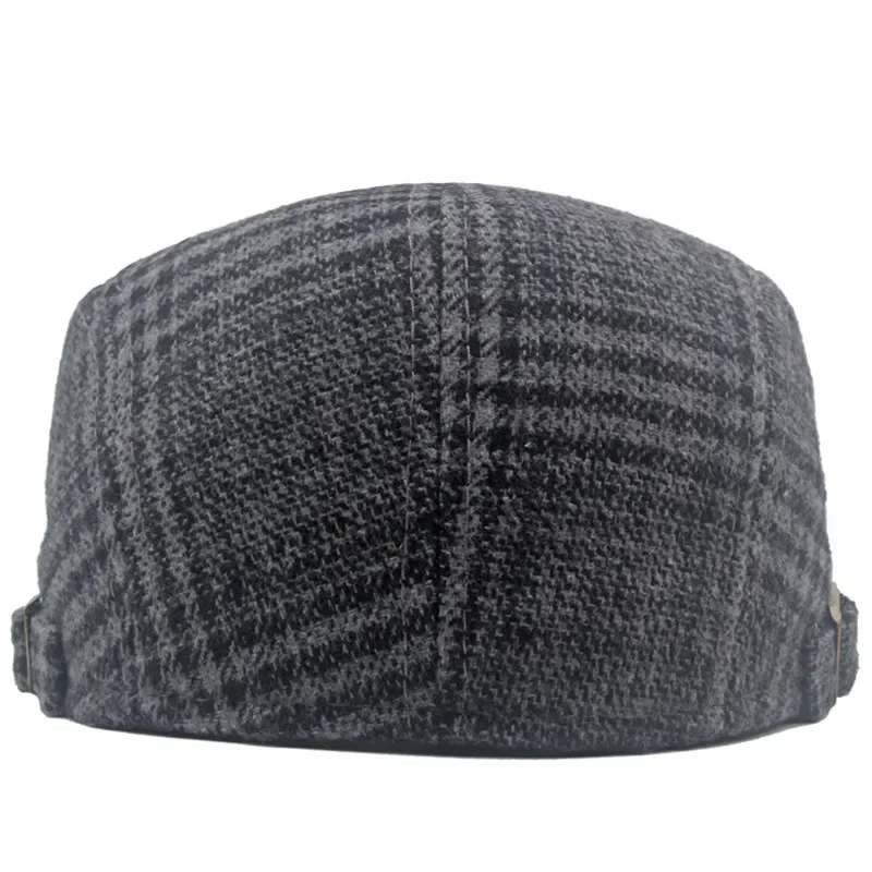 LDSLYJR Autumn and Winter Cotton Plaid Print Newsboy Caps Flat Peaked Cap Men and Women Painter Beret Hats 155 6