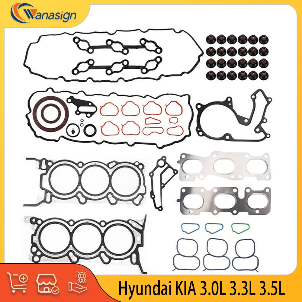 Полный комплект прокладок для Hyundai KIA G6DG G6DF G6DE G6DC L6DB 3,0 3,3 3,5 L V6 GAS 3.0L 3.3L 3.5L 2006-2024