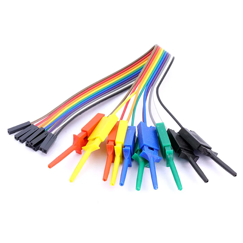 Logic Analyzer Cable Test Cable Clamp Probe 25cm 10 Needle Hook Clamp Kit  Multimeter Test  Connect Chips Pins Tools