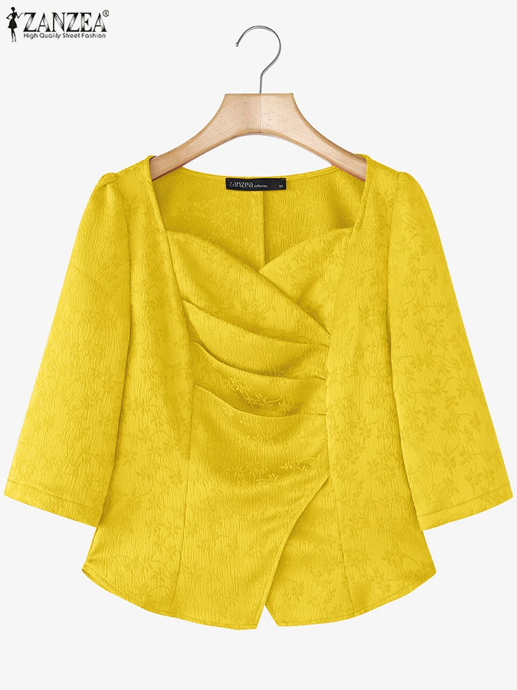  ž  ָ ÷ 콺     Pleated Blusas 2025 ZANZEA ĳ־ Ʃ   Ǯ