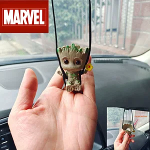 Tree Man Groot Guardians of The Galaxy Marvel Avengers Mini Toys Action Figure Groot Deadpool Car Perfume Decoration Kids Gift