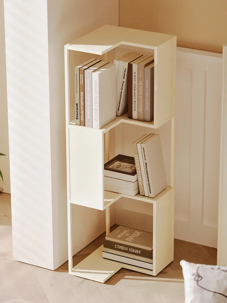 Household living room multi-layer wrought iron bookcase storage rack floor-to-ceiling modern simple vertical corner bookshelf sh