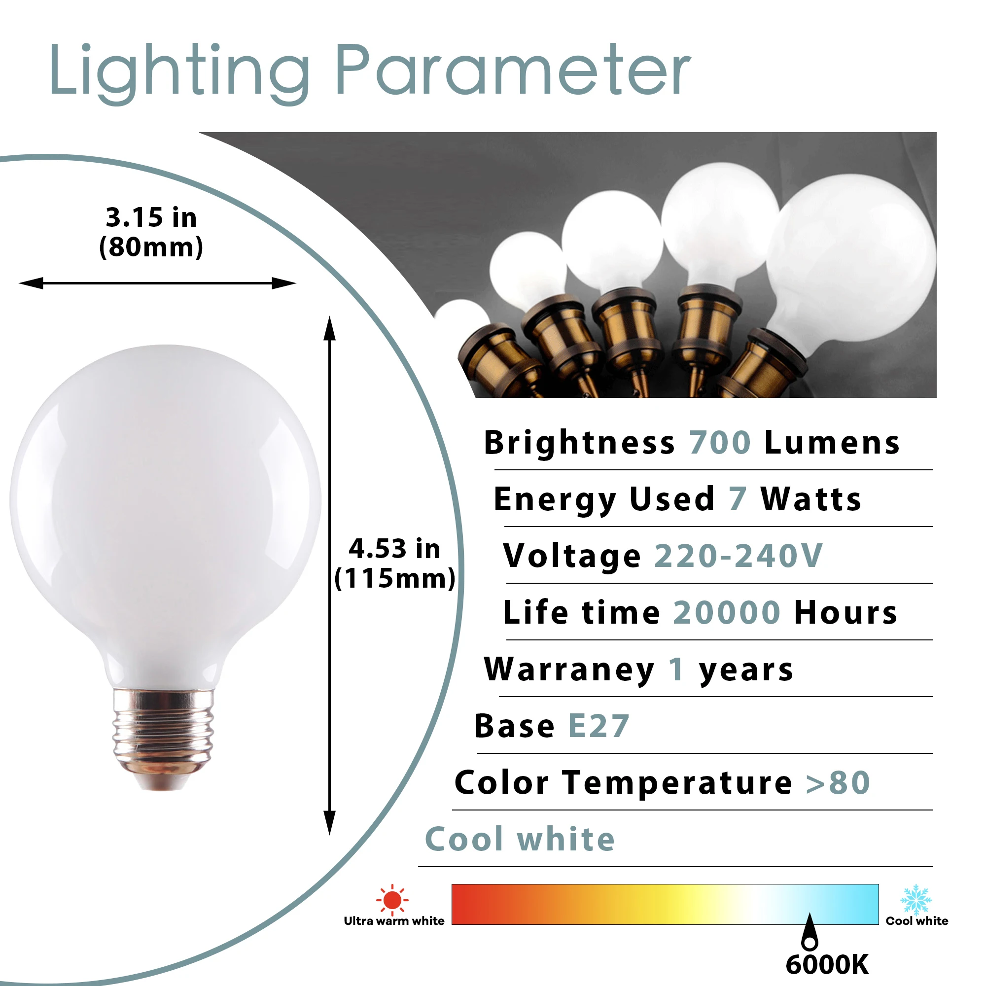 Ampoule LED E27 7 W filament 2 700 K lot de 2