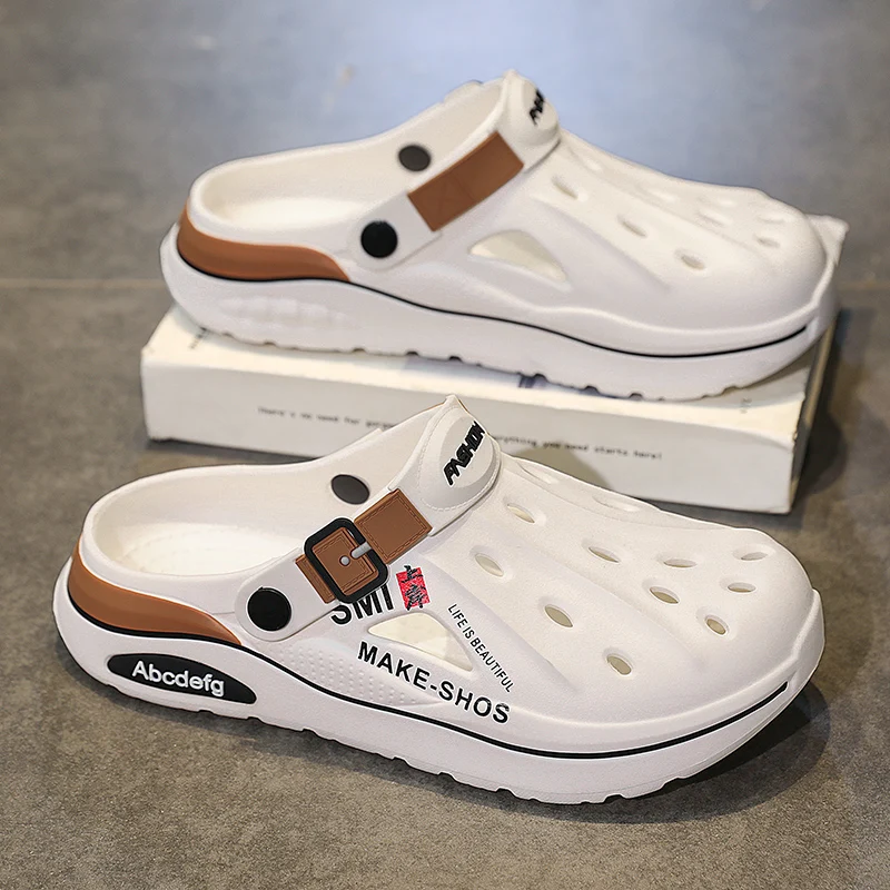 Summer Men Sandals Outside Beach Shoes Fashion EVA Men Slippers with Arch Support Waterproof Garden Shoes For Men Clogs 4