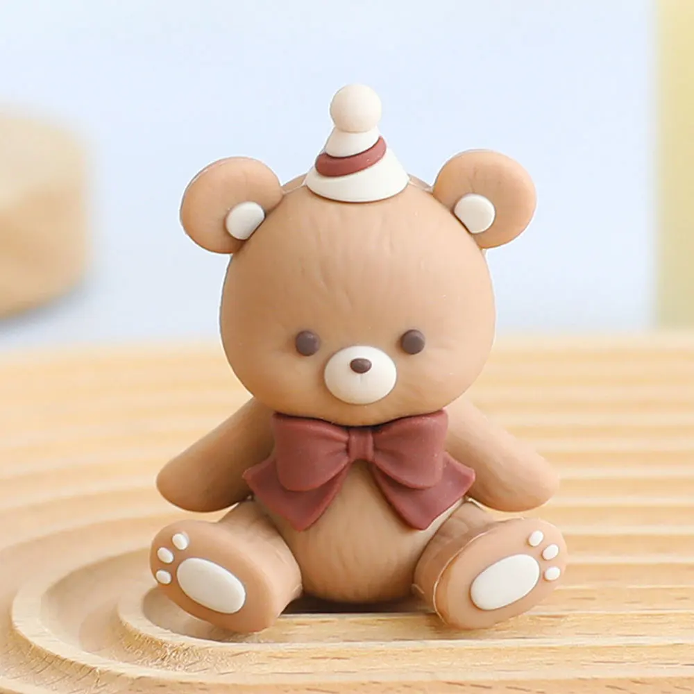 Brown Bear Cake Topper PVC Boho Cute Bear Cake Decorations for We can Bealy Wait Baby Shower Party 1st Birthday Decor Favor