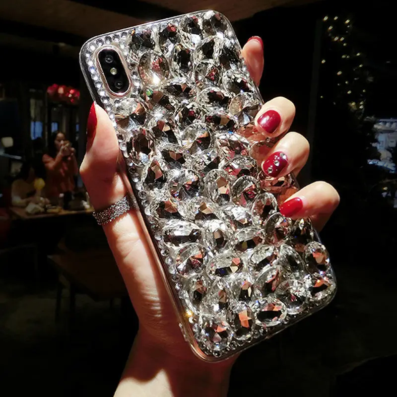 Korean Bling Crystal Diamond Phone Case with Stone Accents