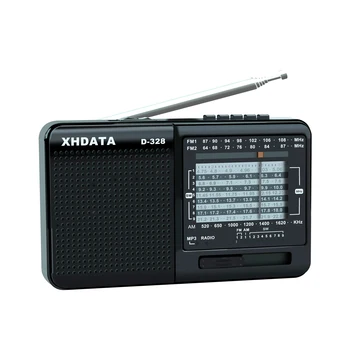 XHDATA D-328 FM 라디오 AM SW 휴대용 단파 라디오 밴드 MP3 플레이어 TF 카드 잭 4Ω/3W 라디오 수신기