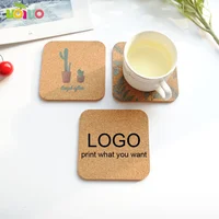 1 piece Natural Cork Coaster Heat Resistant Custom Print Cup Mug Mat Coffee Tea Hot Drink Placemat for Dining Table
