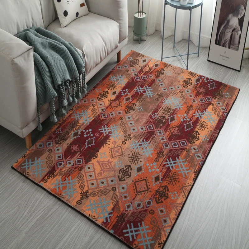 Decorative Carpet Floor Mat Plush Rug Plush Carpet Imitated Cashmere Carpet Kids Carpet Crystal Pile Rug Coral Velvet Rug VIKAMA Bohemian Pattern Decorative Carpet Tribal Style Moroccan Luxury Persian Art Multi-style Rug Geometric loop-pile Rug