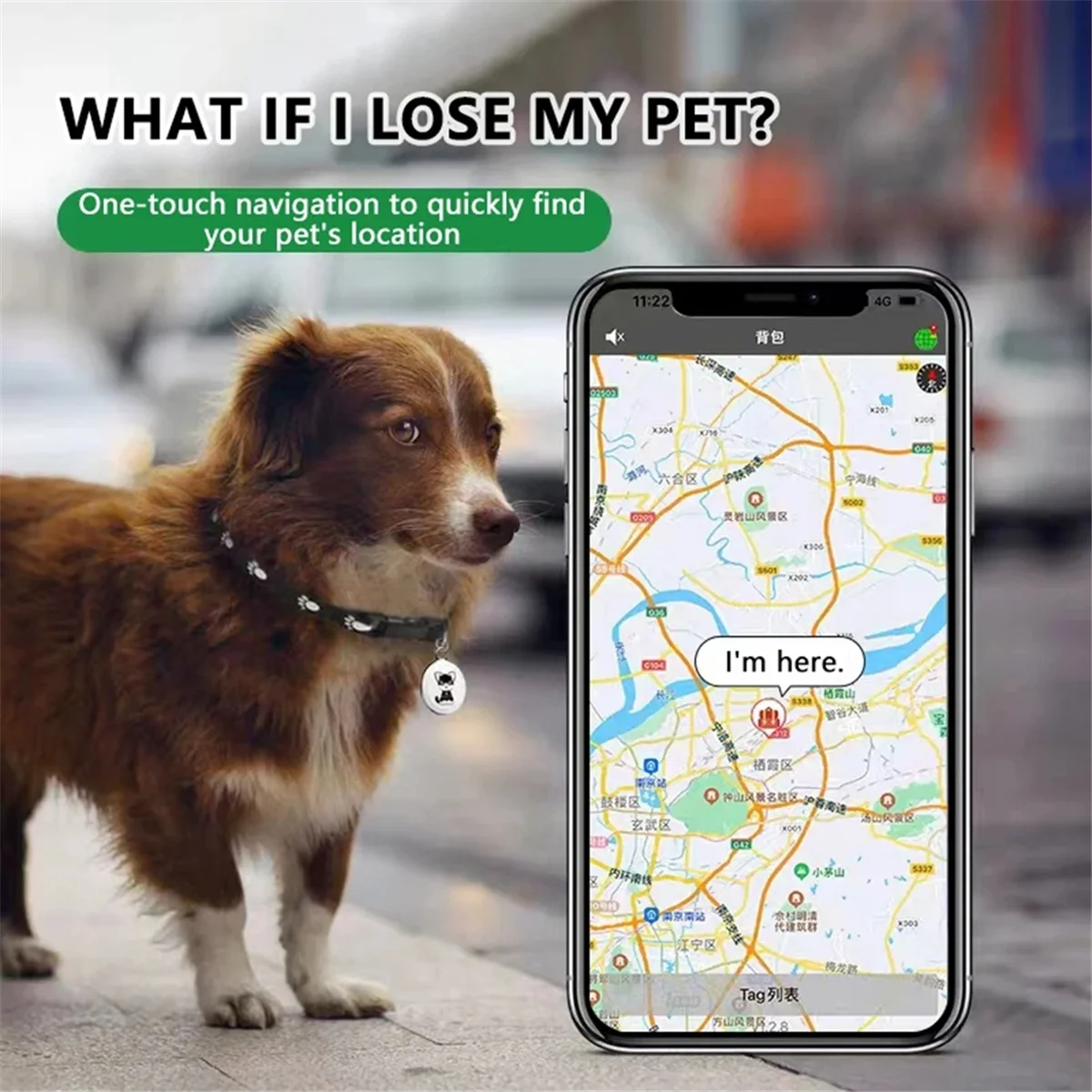 Pet Anti Lost GPS Tracker Bluetooth Smart Wearable Waterproof Locator Real-Time Tracking Collar Find Device,Cat