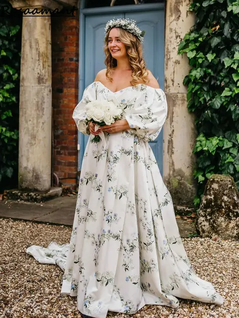 Teuta Matoshi Black Swan Gown Floral Off The Shoulder Country