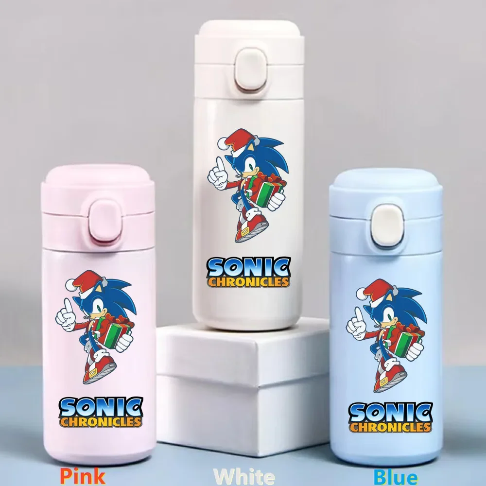 thumbnail image 1 of Taza de agua de acero inoxidable de la serie Sonic The Hedgehog, a prueba de fugas, termo al vacío, portátil, para viajes, taza para beber con dibujos animados para niños, regalo, 1 of 5