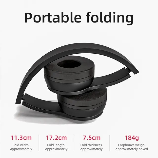 P47 Wireless Headphones Bluetooth 5.0 Earphones Foldable HIFI Stereo Bass for Music Gaming Kid Girl Earphone for Smartphone 2