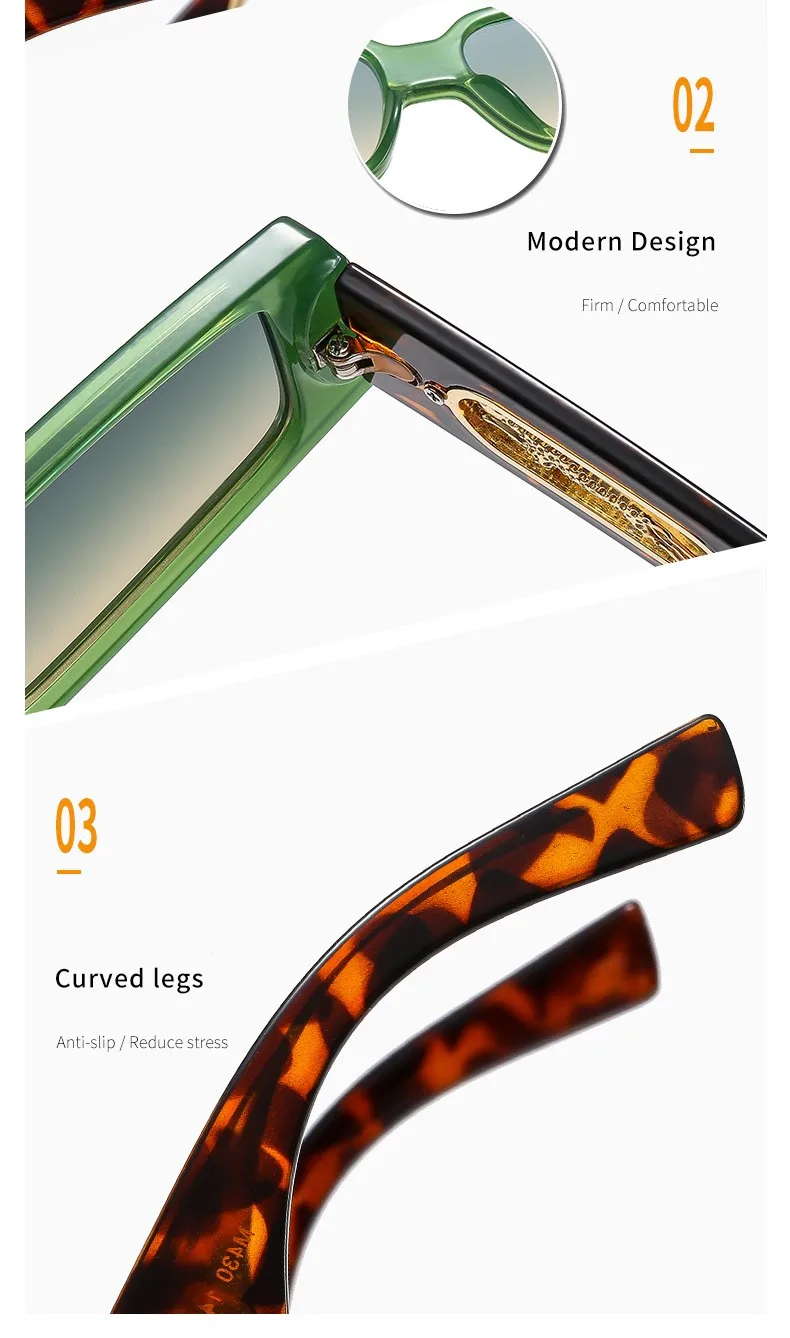 GM LUMIAS Nuovi occhiali da sole rettangolari Fashion Vintage Gradient Candy Color Shades Trendy Ins Popular Brand Design UV400_voghion.com