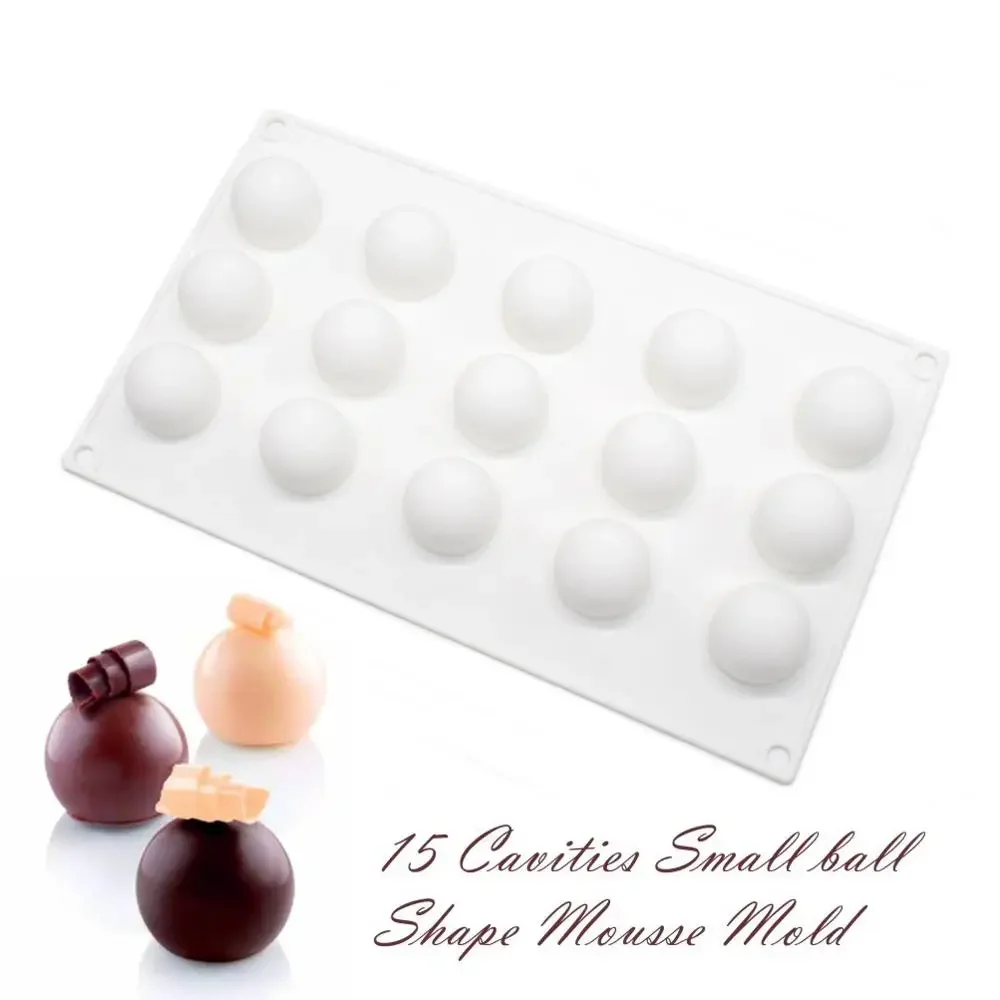 2 Moules Demi-sphère En Silicone - 15 Cavités, Diamètre 3 Cm - Pour Chocolat, Gelée, Glace - Sécurité Four Et Lave-vaisselle