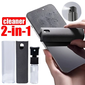 Strumenti per la pulizia Flacone spray per schermo del telefono cellulare 2 in 1 Detergente per schermo del computer con set di panni in microfibra Prodotti per la pulizia dell'auto