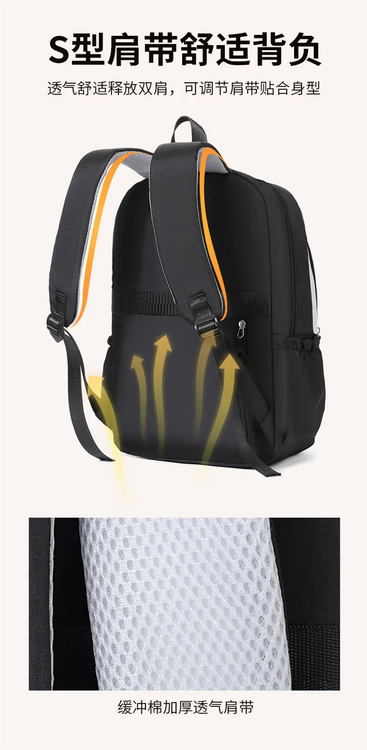 Hochwertiger Junior High School Mädchenrucksack, großes Fassungsvermögen, leicht, belastungsreduzierend, doppelte Umhängetaschen für die Mittelschule – Detail 11