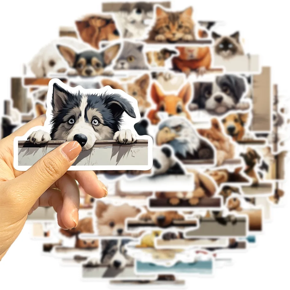 

10/60Pcs Cartoon animals climbing walls Sticker For Snowboard Laptop Luggage Car Fridge DIY Styling Vinyl Sticker 2024