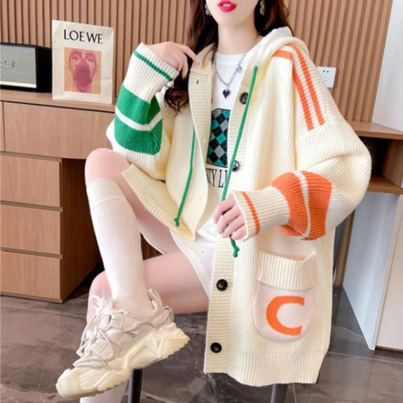 

Fashion Women Knitted Cardigan Spring Autumn Long Sleeve Top Women's Sweater Warmth Free Shipping Korean Jacket Wholesale Coat