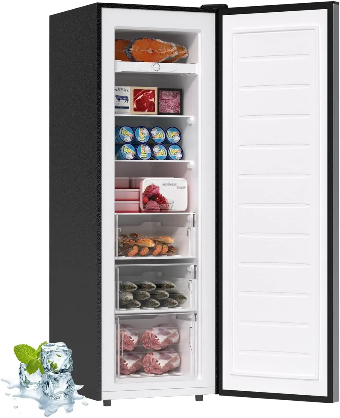 Upright Freezer,7.0 Cu.ft Stand Up Freezer,Convertible Upright Freezer/Refrigerator,Single Door for Kitchen,Office,Apartment