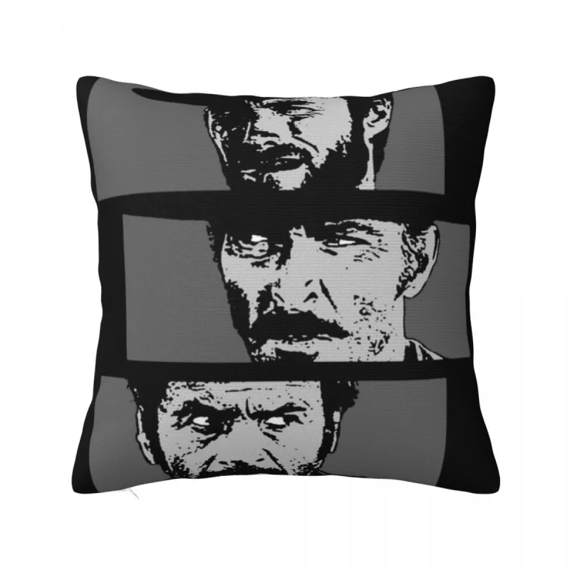 

Blondie Angel Eyes Tuco Faces Pillowcase Polyester Cushion Cover Decor The Good The Bad The Ugly Pillow Case Cover Seat 40cm