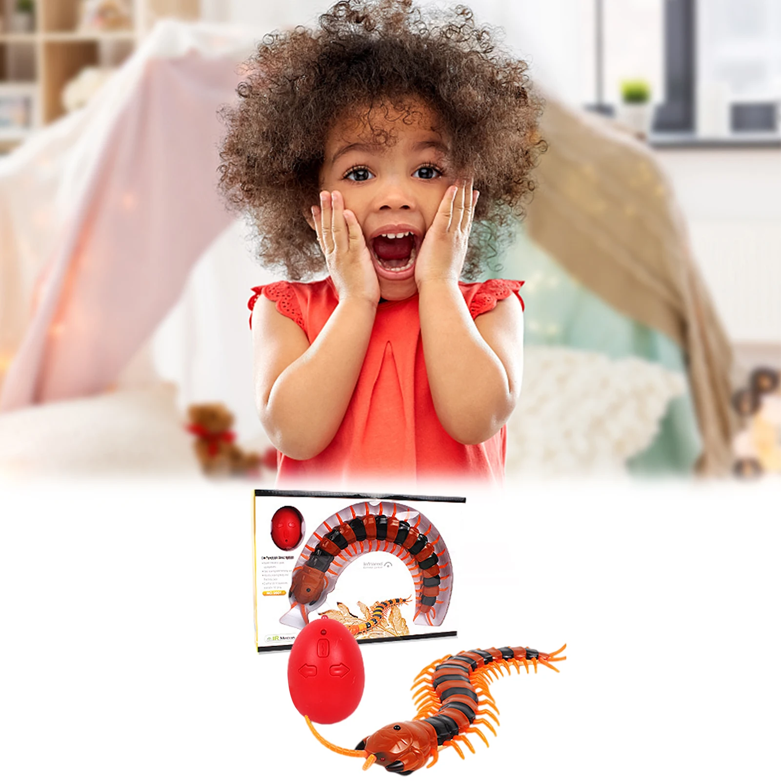 Rechargeable Simulation RC Centipede Toy Realistic Wireless RC Centipede Prank Toys Remote Control Scolopendra Prank Toy For 2