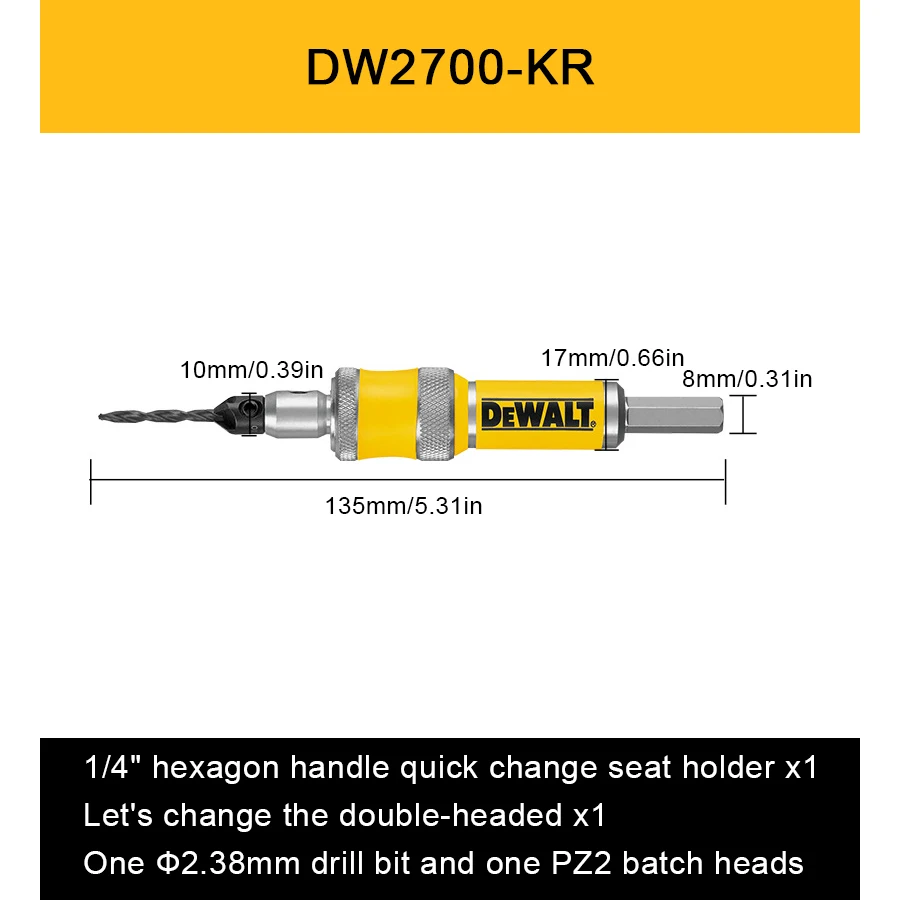 DEWALT DW2700 #6 Drill Drive Set Drill Flip Drive Complete
