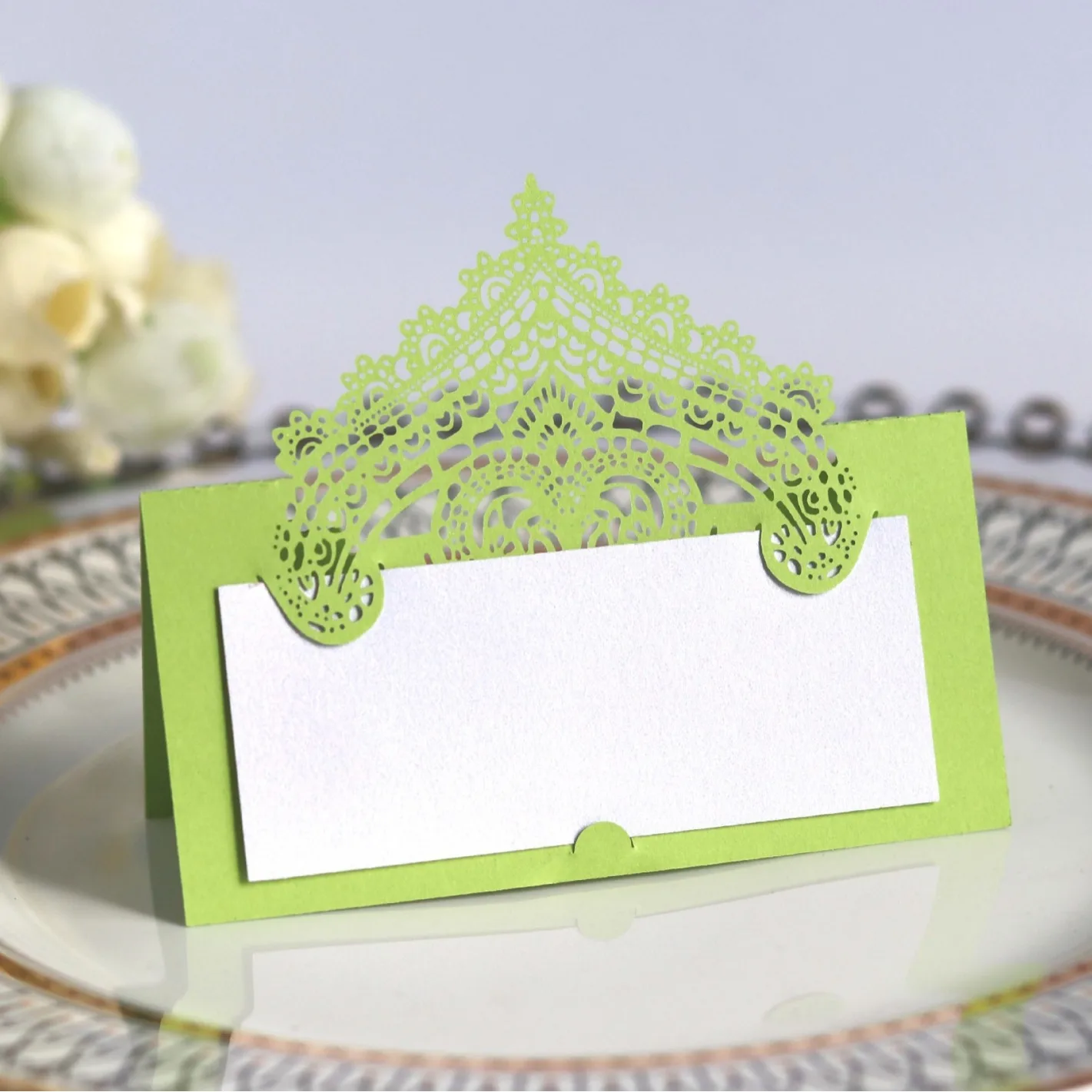 Lace Seat Card Laser Hollow Festival Handwritten Card Wedding Seat Name Table Number Stand Wedding Decoration Table