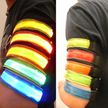 USB Rechargeable LED Luminous Reflective Armband Bracelet Night Safety Luminous Band for Outdoor Sports Safety Belt