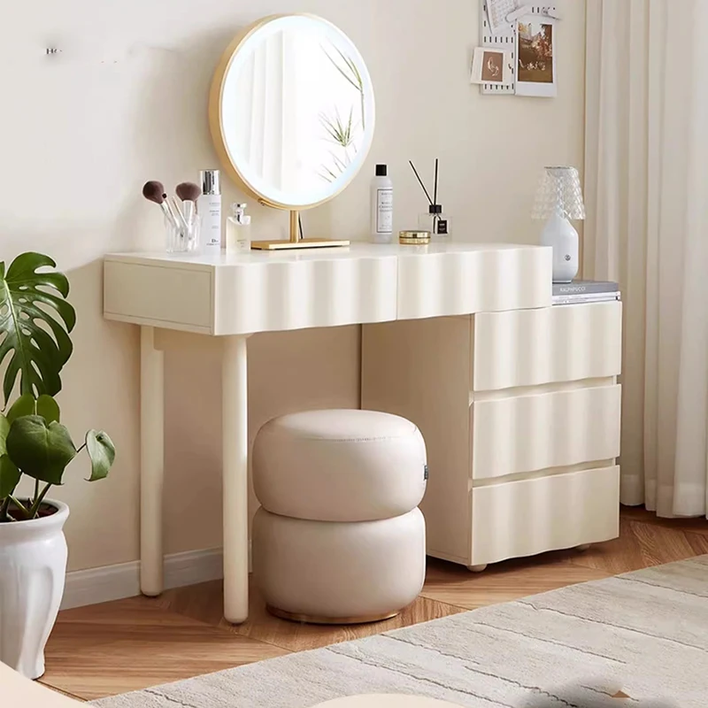 

Nordic Room Aesthetic Dressing Table Bedroom White Side Wood Dressing Table Essentials Texture Coiffeuse De Chambre Furniture