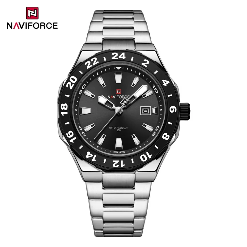 NAVIFORCE 9249 Classic Quartz Watch Fashion Calendar Night Light Waterproof Steel Strip Business Men's Luxury Watch reloj hombre - Image 2