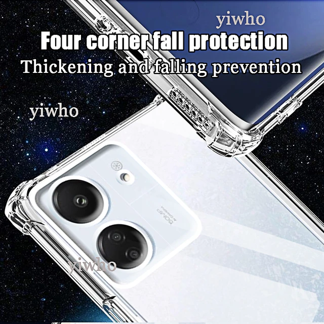Xiaomi Redmi 13C Case Transparent Back Cover Luxury Thin Plain Clear Phone  Cases