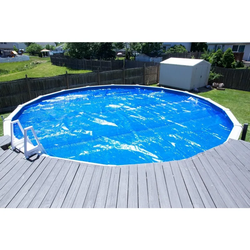 Sun2Solar Blue 33-Foot Round Solar Cover Heat Retaining Blanket 1200 Series with 6-Pack of Heavy-Duty Grommets Bundle