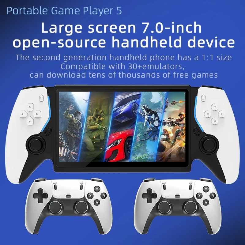 Portable Handheld Game Console, 256GB Storage, 7-Inch IPS Screen, Supports 30+ Retro PS1 and CPS2 Games and Emulators. - 2