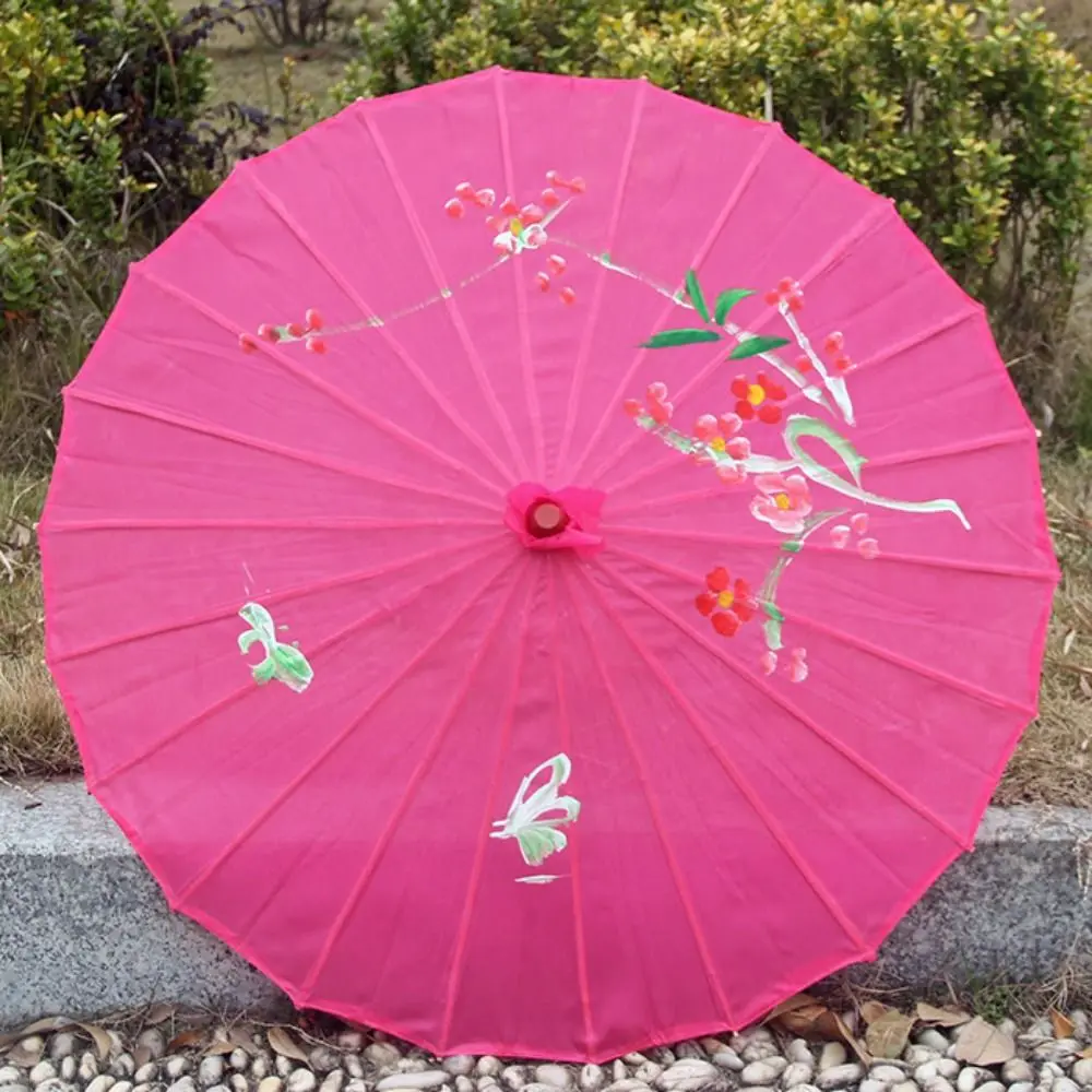 Folding Umbrellas 1pcs Chinese Art Umbrella Frame Silk Parasol For Wedding Birthday Party Bride Bridemaid Hand-painted Flower folding umbrella