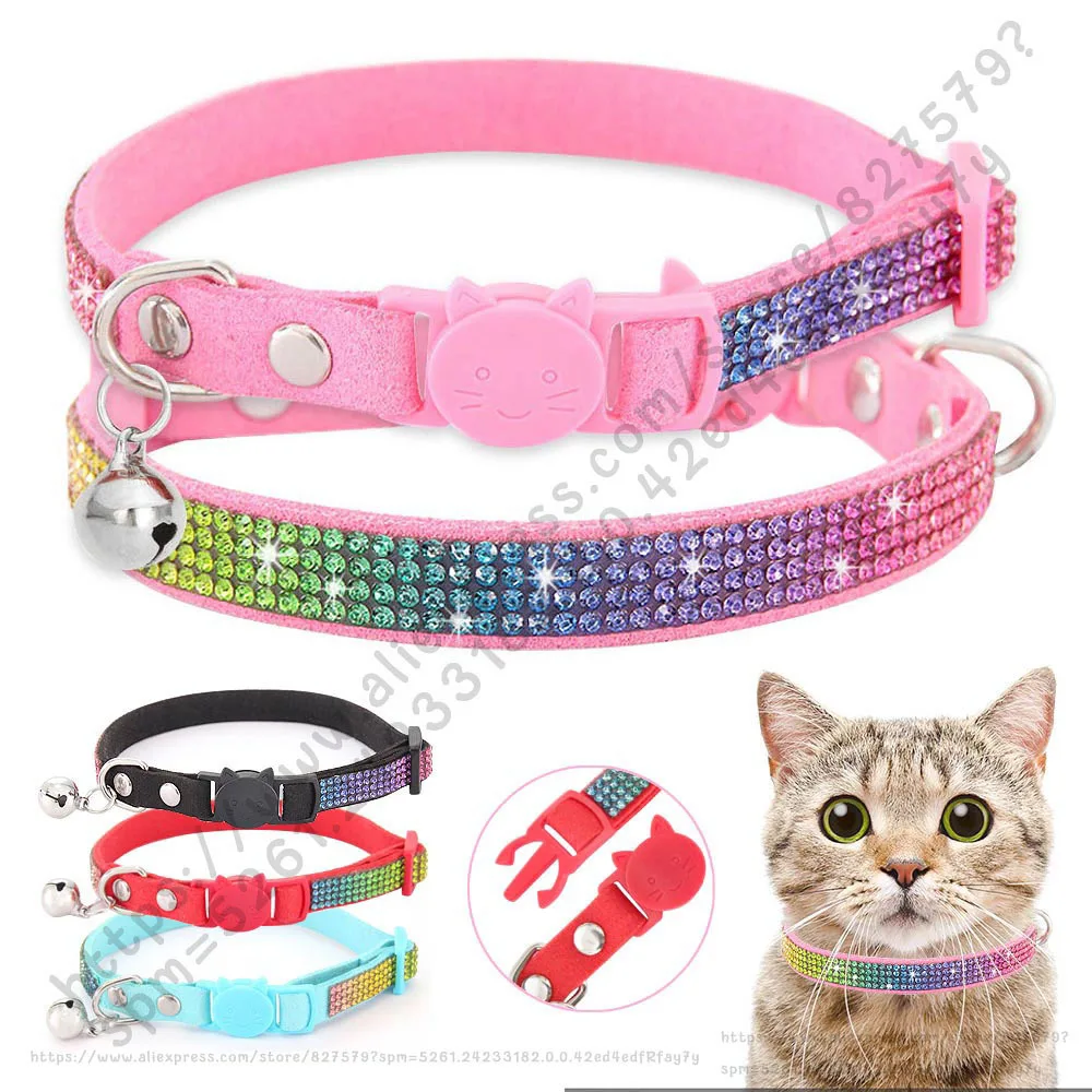 Bling Colorful Rhinestone Cat Collar Safety Breakaway Small Dog Kitten
