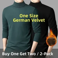 Thiened Fce Warm Underwear Long Sve T-irt Men's Slim Fit High Collar Base irt Autumn Winter Thermal Innerwear