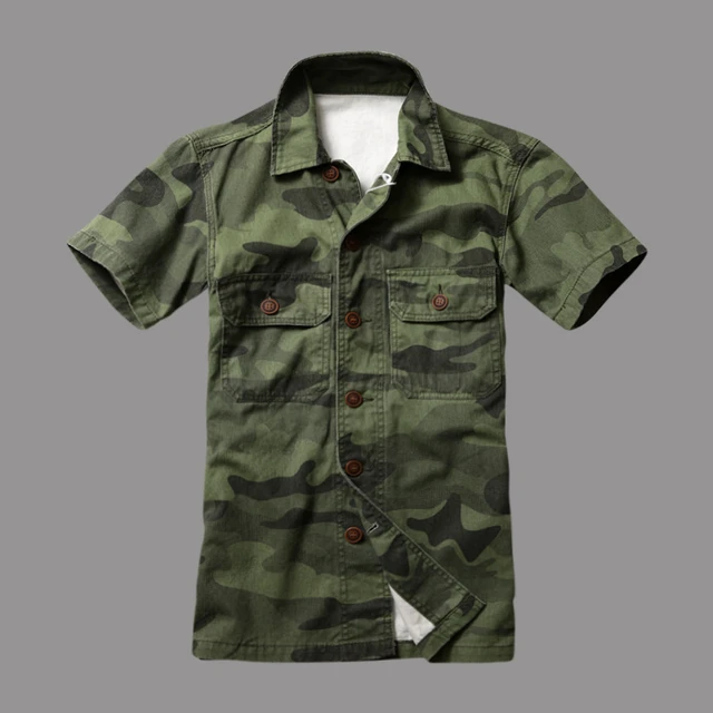 Camiseta de camuflaje para hombre, camisa militar del ejército, informal,  fresca - AliExpress