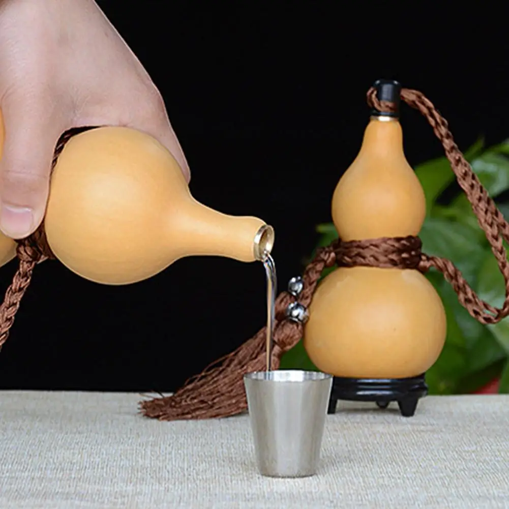Natural Dried Gourd Water Bottle Gourds Crafts Calabash Ornament Decor With Lid Drinks Holder Desk Decor Christmas Gift water bottle