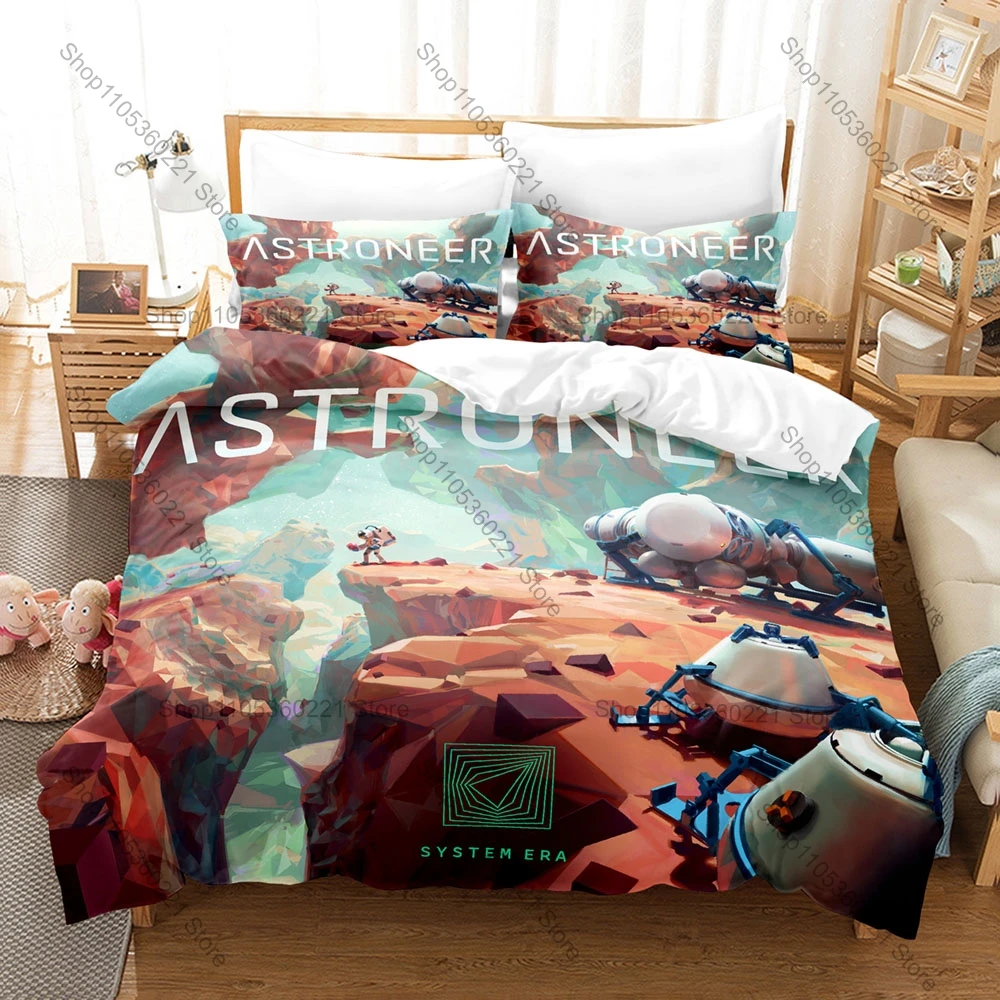 새로운 성격 Astroneer 게임 침구 세트 3pcs 3D 인쇄 이불 커버 베개 커버 폴리 에스터 싱글 트윈 풀 퀸 킹 사이즈