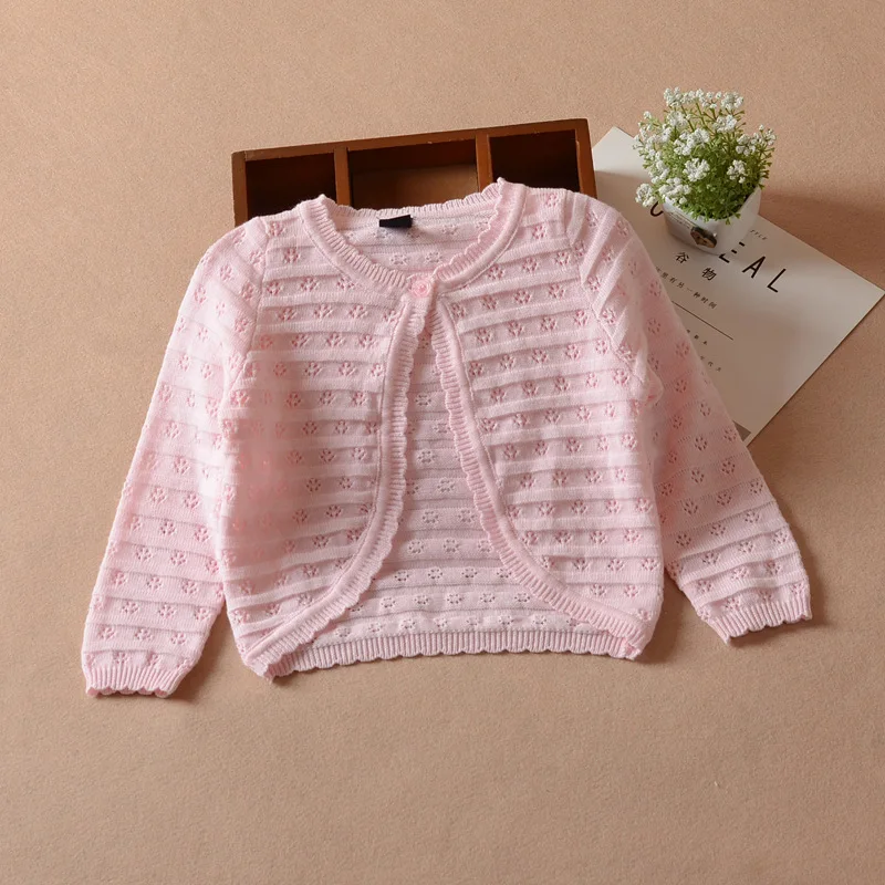 Sweet Cotton Cardigan Coat Spring Thin Plain Cute Baby Girl Jacket Baby Coat 3 6 9 12 18 24 Month Infant Toddler Clothes 205019