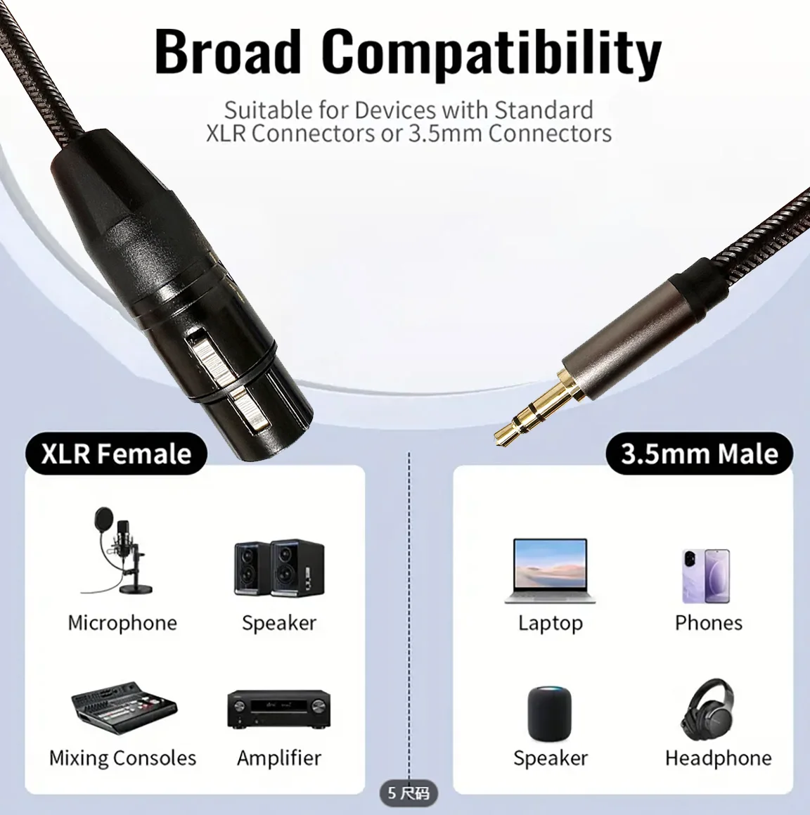 Premium 3.5mm to Mini XLR Audio Adapter Cable