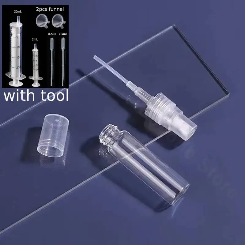 50pcs 3ml 5ml 10ml Glass Perfume Bottle kit Atomizer Container Glass Spray Bottles for Essential Oils Empty Amber clear Bottle 2