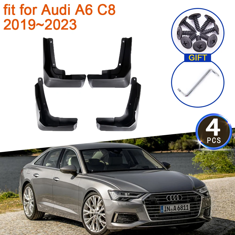 

For Audi A6 C8 2019 2020 2021 2022 2023 Mud Flaps Mudguards Anti-splash Upguards Fender Front Rear Wheels 4Pcs Car Accessories